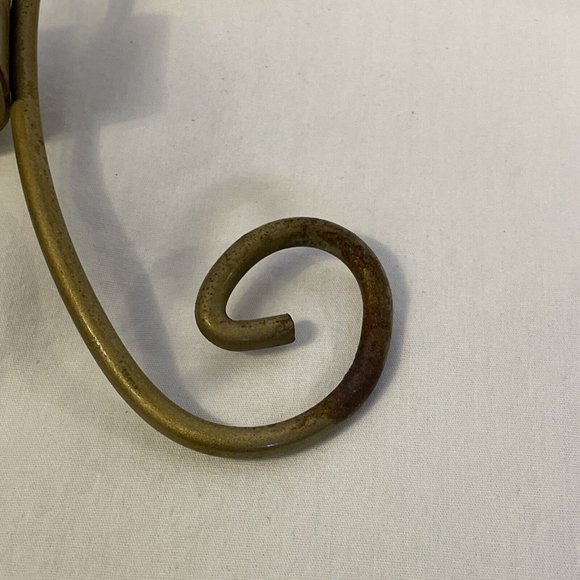 Indiana Glass Scroll Candle Holder Set. Crystal Glass With Metal Gold Support 6" - Picture 6 of 9